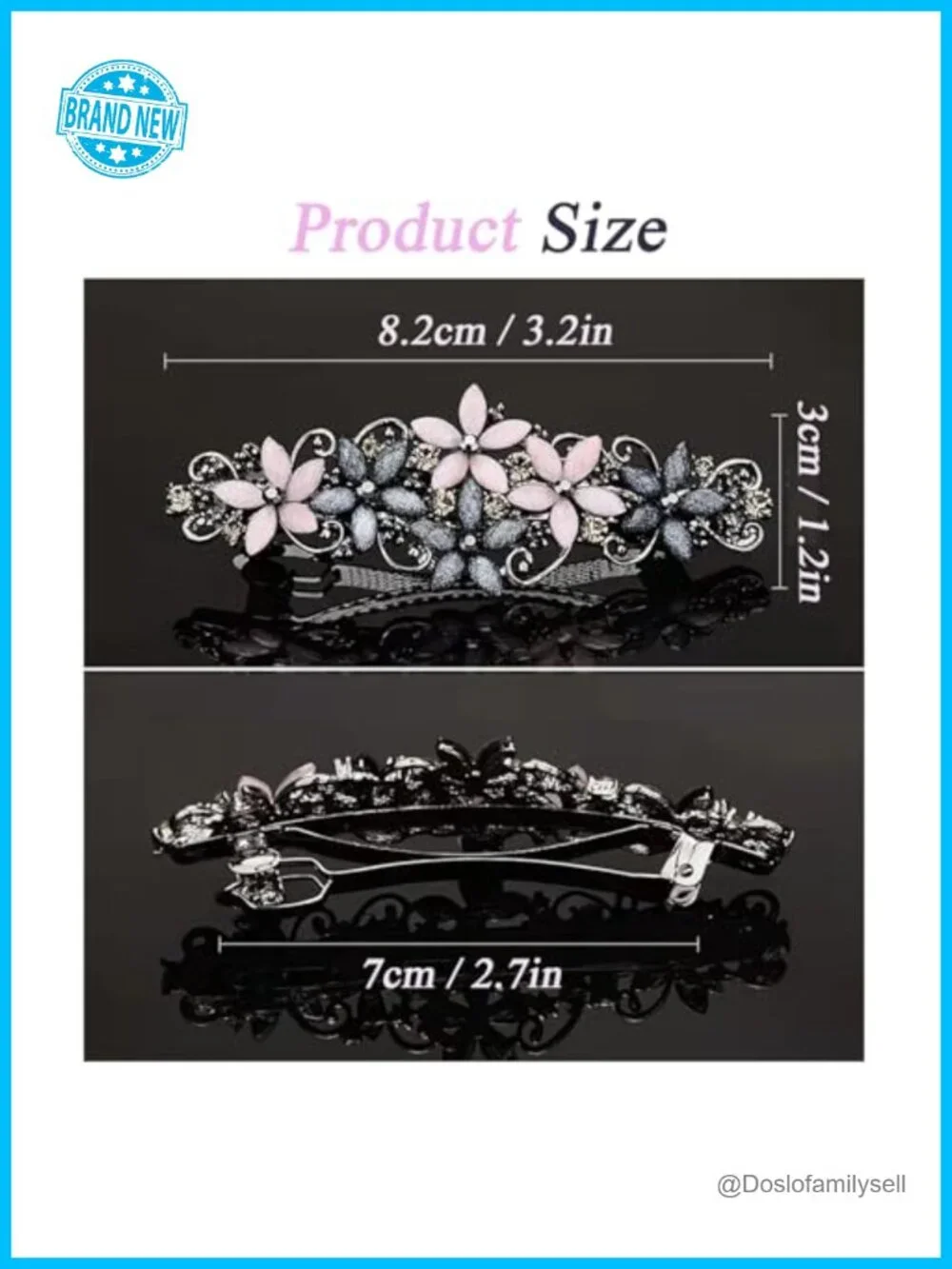 Vintage Rhinestone Crystal Hair Clips - Sparkly Flower Barrettes for Women